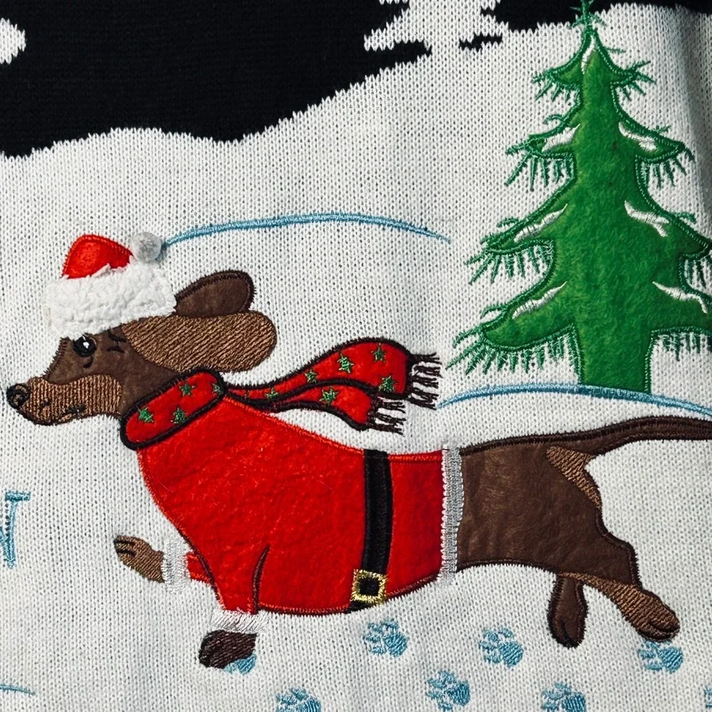 Holiday Time Dachshund Through the Snow Ugly Christmas‎ Sweater 2X